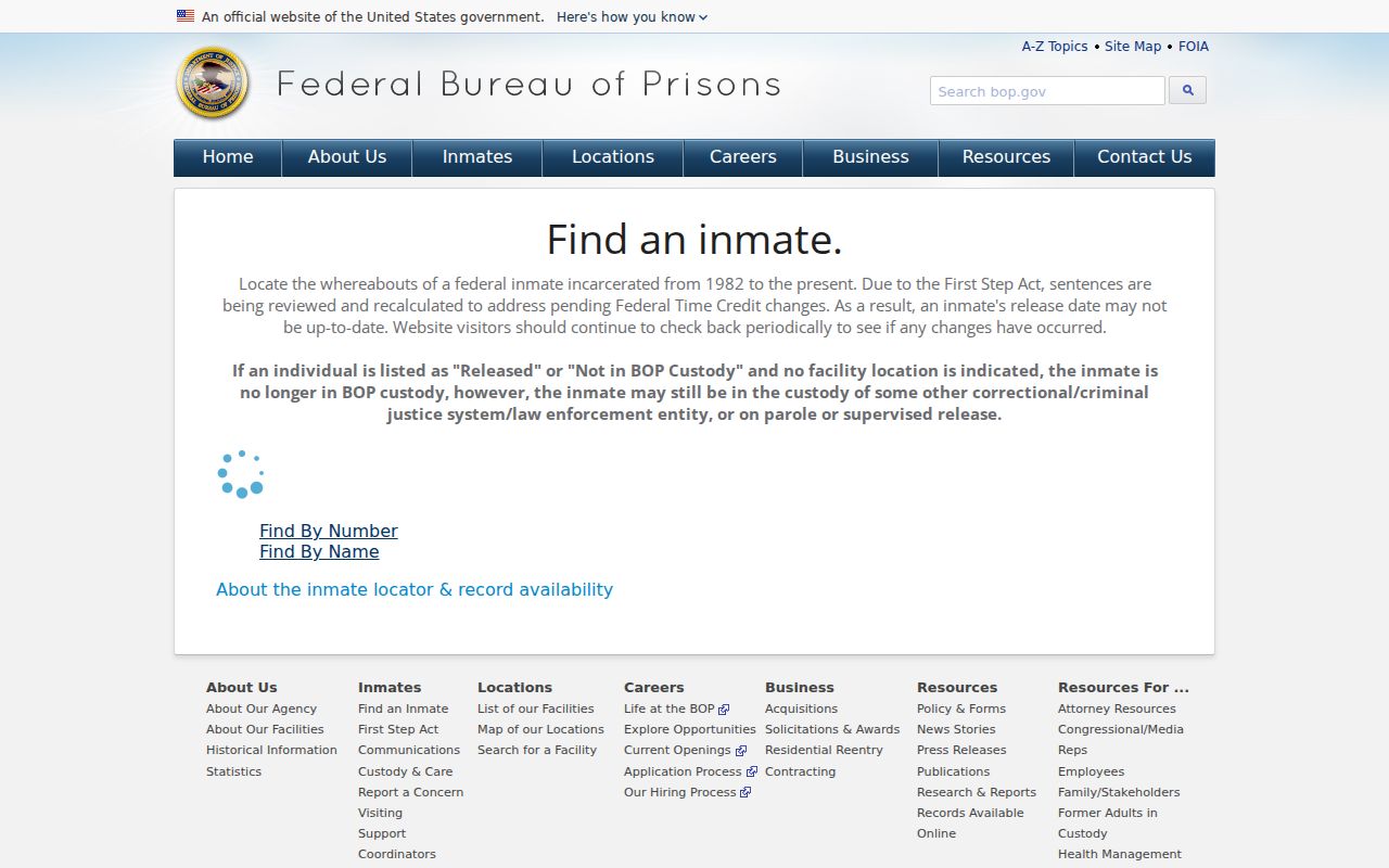 Brick Township resident directory federal inmate locator fields