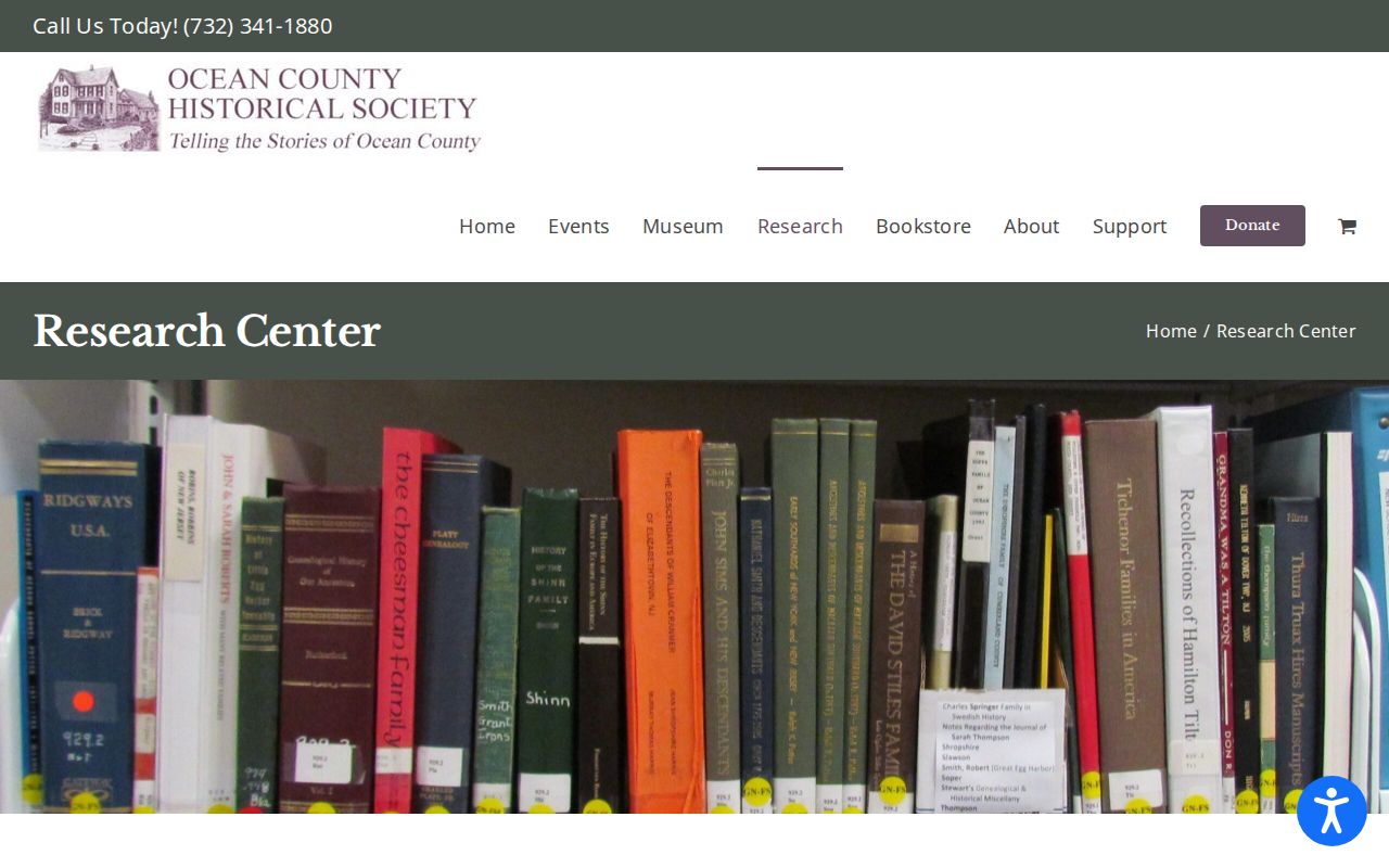 Brick Township previous residents research support at the Ocean County Historical Society
