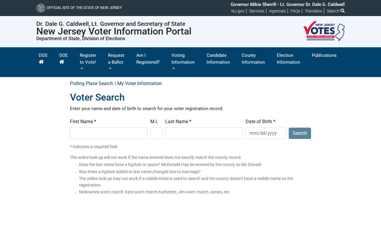 Brick Township resident directory New Jersey voter registration check